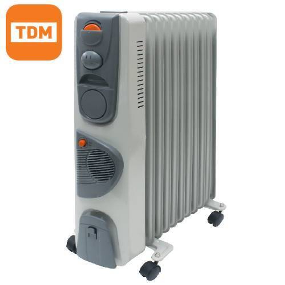 Масляный обогреватель с вентилятором 11 секций 2,5кВт TDM SQ2501-0913
