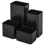 Подставка-органайзер BRAUBERG COMPACT 4 отделения 92х114х102 мм черная 2381 (8 штук в упаковке)