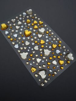 Zoo Наклейки для ногтей,лица и тела микс с сердечками золотые2