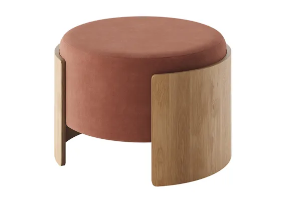 Банкетка Lagom D 62 см (сиена FiberGuard, натуральный дуб)