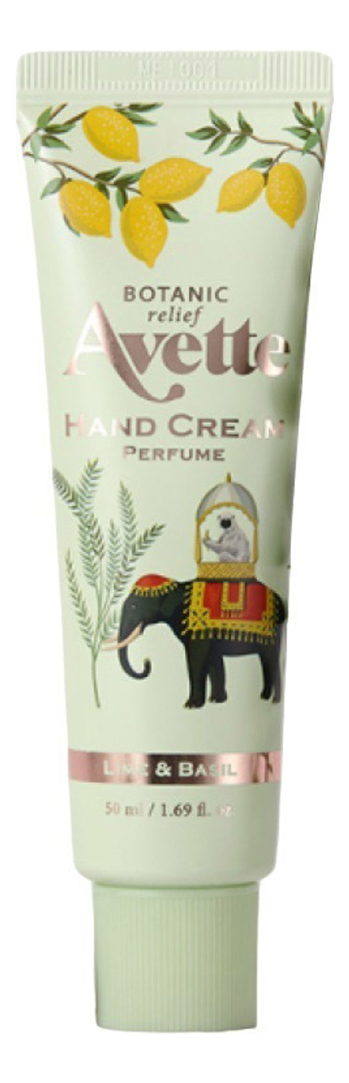 TONYMOLY Парфюмированный крем для рук c ароматом лайма и базилика - AVETTE BOTANIC RELIEF LIME&BASIL HAND CREAM ,50мл