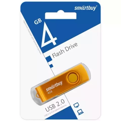 4GB USB Smartbuy Twist Yellow