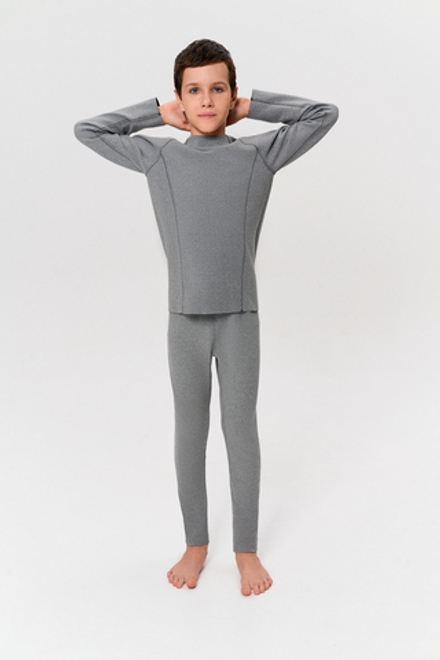 Термобелье детское двухстороннее LEGENDA Elite с длинным рукавом черное/серое
