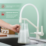 Смеситель для кухни с подключением фильтра Raglo R80.62.08, белый