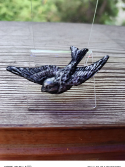 Брошь Спящий котенок черный авторская из полимерной глины ручной работы