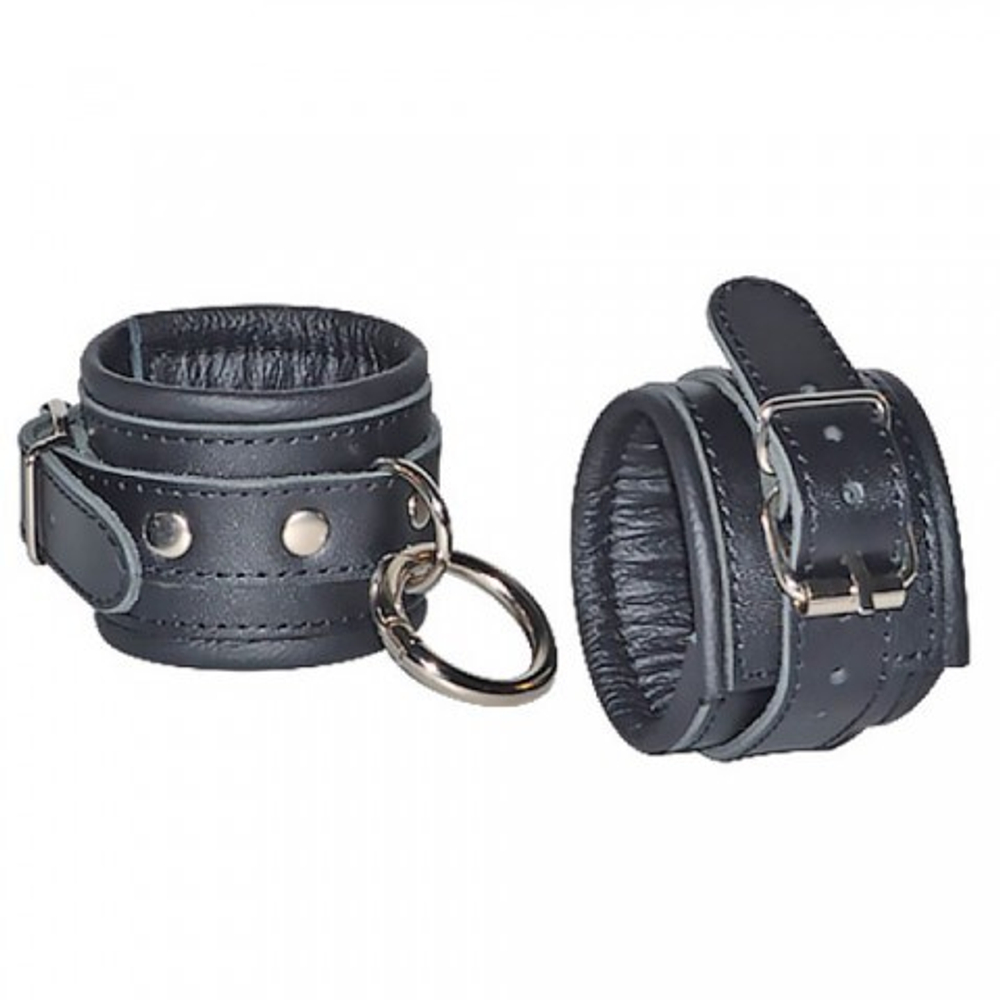Наручники кожаные с круглым карабином Sitabella Chrome collection