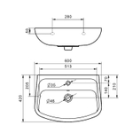 Умывальник-тюльпан "Лонги-60" (пост.Анимо) (с хром. переливом) (Santek)