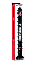 Черный анальный стимулятор-гигант Hosed Ribbed Anal Snake Dildo - 50,8 см. (Цвет: черный)