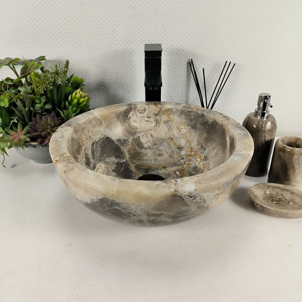 Раковина из оникса Bowl Grey BO-64399 40*40*15 0196