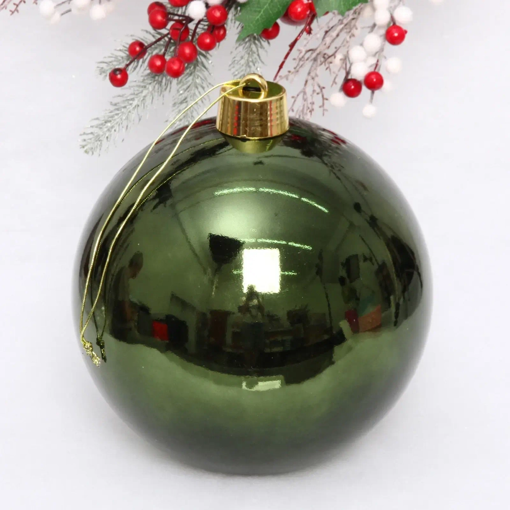 Новогодний шар 25 см «Глянец», изумруд