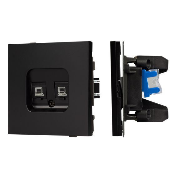 Механизм компьютерной розетки двойной SCT-TENDO-MPC2-PL-BK (RJ-45, CAT6) Arlight 054101