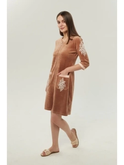 Халат велюровый домашний на молнии