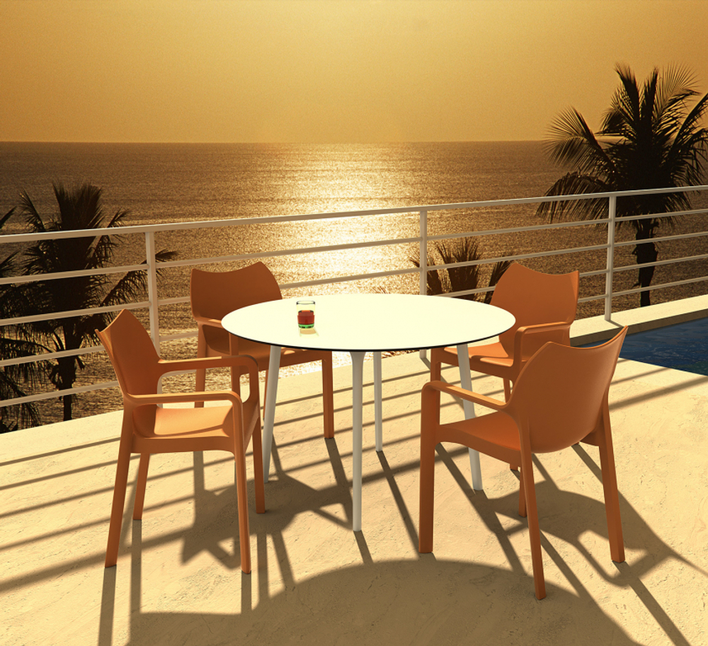 Кресло пластиковое Siesta Contract Diva, оранжевый