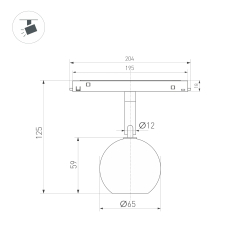 Светильник MAG-ORIENT-ORB-R60-10W Warm3000 (BK, 35 deg, 48V) (Arlight, IP20 Металл, 5 лет) 036808