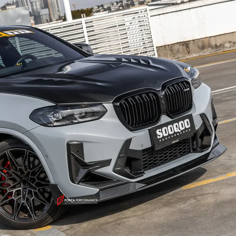 Карбоновая губа переднего бампера для BMW X3M F97 Рестайлинг / X4M F98 Рестайлинг 2022+ БМВ