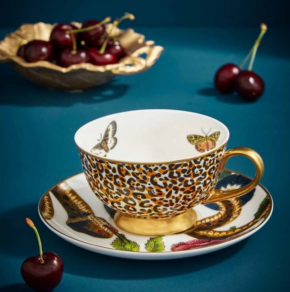 Spode Чайная чашка Creatures of Curiosity 200 мл с блюдцем Леопард