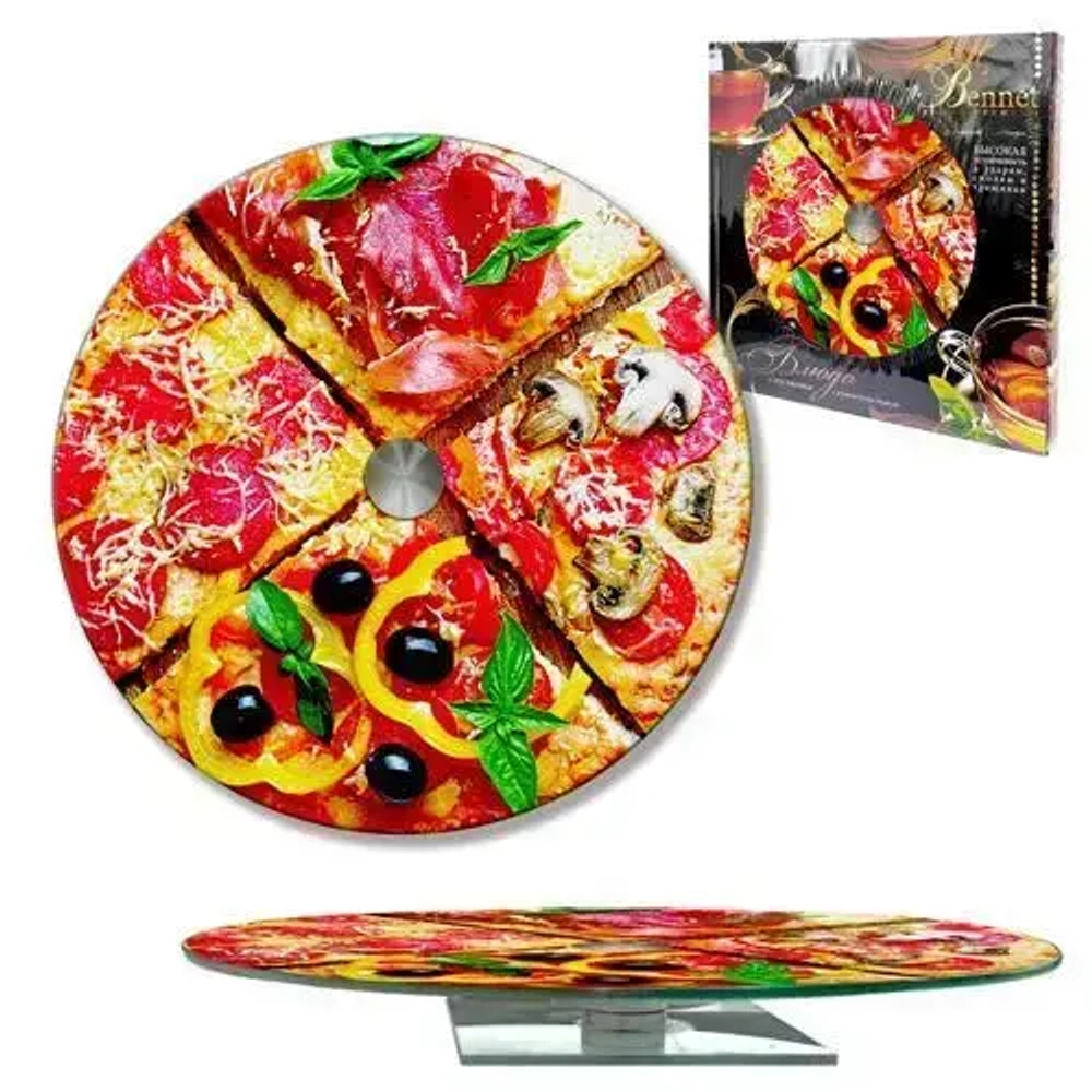 Блюдо стеклянное вращающееся 28см (пицца)