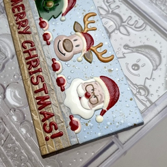 871 | Форма для шоколадных плиток "Новогодние друзья" (275х175 мм)