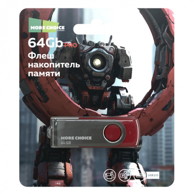 Флешка USB2.0 64GB More Choice Красная