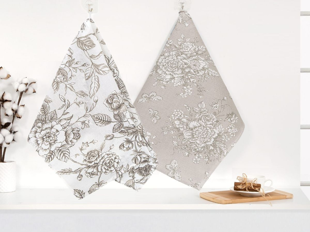 Набор кухонных полотенец, 3 шт , 45х60 см , рогожка