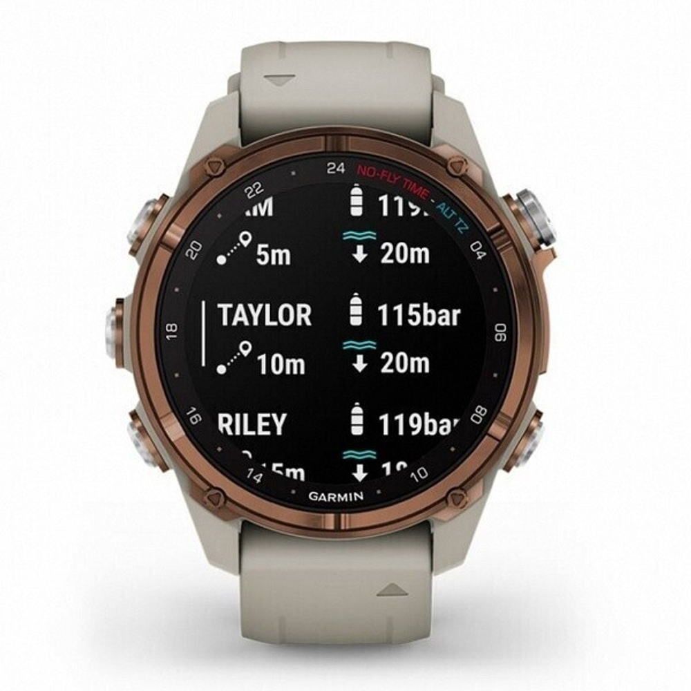 Умные часы Garmin Descent Mk3i титановый, бронзовый безель PVD/серый силиконовый ремешок 43 мм 010-02753-14