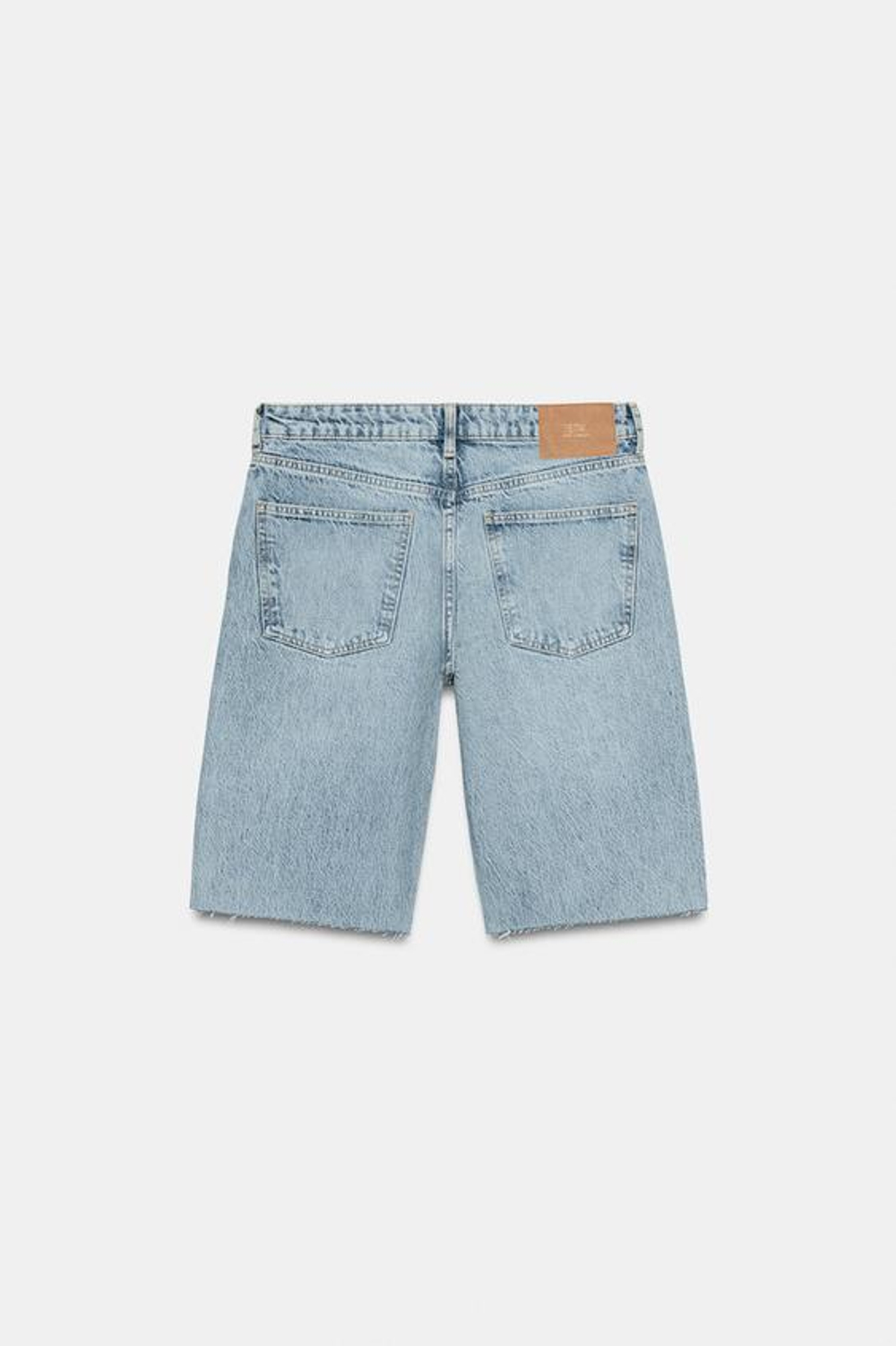 ZARA ДЖИНСОВЫЕ ШОРТЫ Z1975 СО СРЕДНЕЙ ПОСАДКОЙ, ВЫЦВЕТШИЙ СИНИЙ
