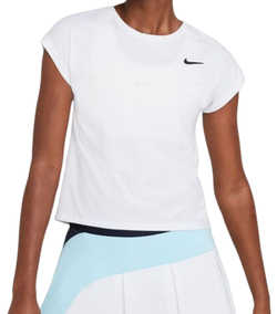 Женская теннисная футболка Nike Court Dri-Fit Victory Top SS Plus Line W - белый
