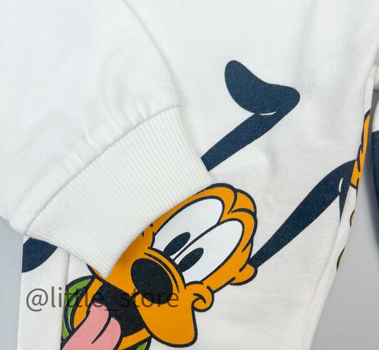 Комплект из футера (тонкого) "Микки и его друзья" молочный