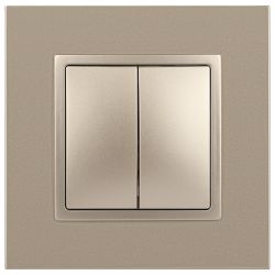 Выключатель ЭРА Elegance 14-1104-04 двойной 10АХ-250В IP20 шампань