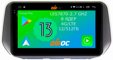 Магнитола для Hyundai Santa Fe 2018-2020 - AIROC 2K AU-2029 на Android 13, TS20, 12/512Гб, SIM-слот