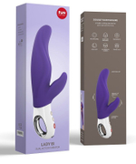 Фиолетовый вибратор с клиторальным отростком Lady Bi - 22,1 см. (Цвет: фиолетовый)