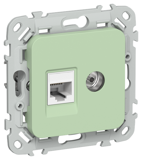 FLITE Розетка 2-местная RJ45/TV категория 5Е UTP РКТВ5е-2-0-ФлФ фисташковый IEK