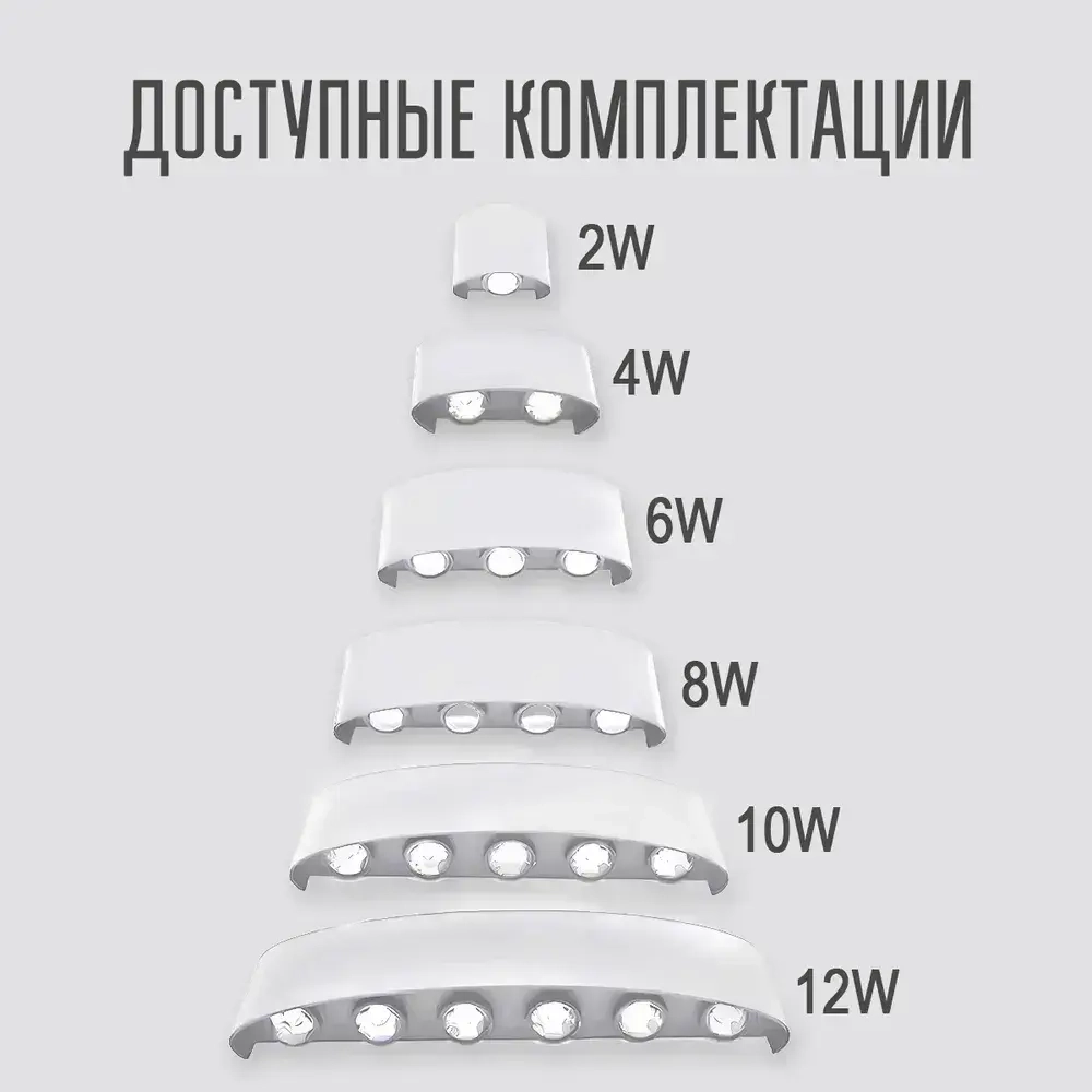 Светильник настенный светодиодный, для дома и улицы, 3000К, 6 Вт, IP65