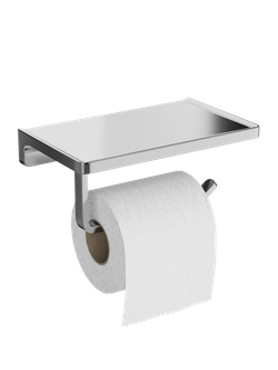 Держатель для туалетной бумаги STWORKI Эстерсунд S31345CR настенный, глянцевый хром, с полкой