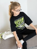 Летний костюм для девочки с леггинсами