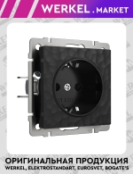 Розетка с заземлением (черный) W1271008