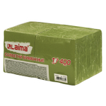 Салфетки бумажные 400 шт. 24х24 см "Big Pack" зелёные 100% целлюлоза LAIMA (4 штуки в упаковке)