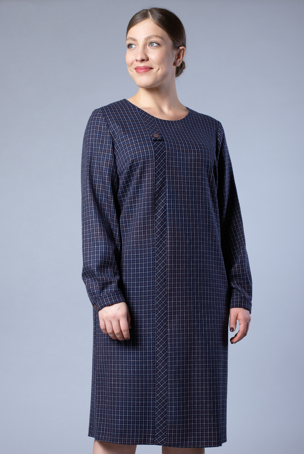 Платье женское 3807ЛП, синяя беж кл #406СБК053807ЛП