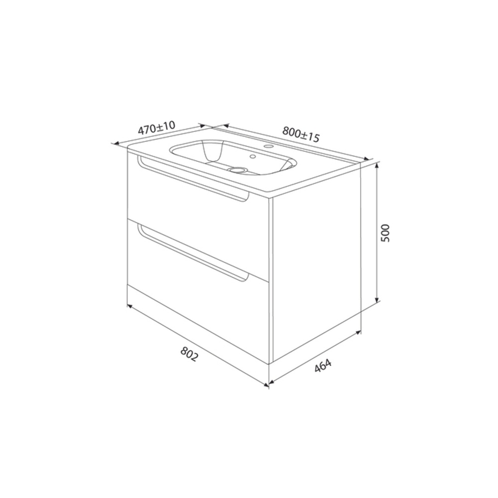 Тумба с умывальником IDDIS Edifice, подвесная, 80 см, темно-серый, EDI80D0i95K