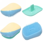 Расческа массажная компактная «Harizma», цвет жёлтый/голубой, в пластиковой коробке, 8*6см