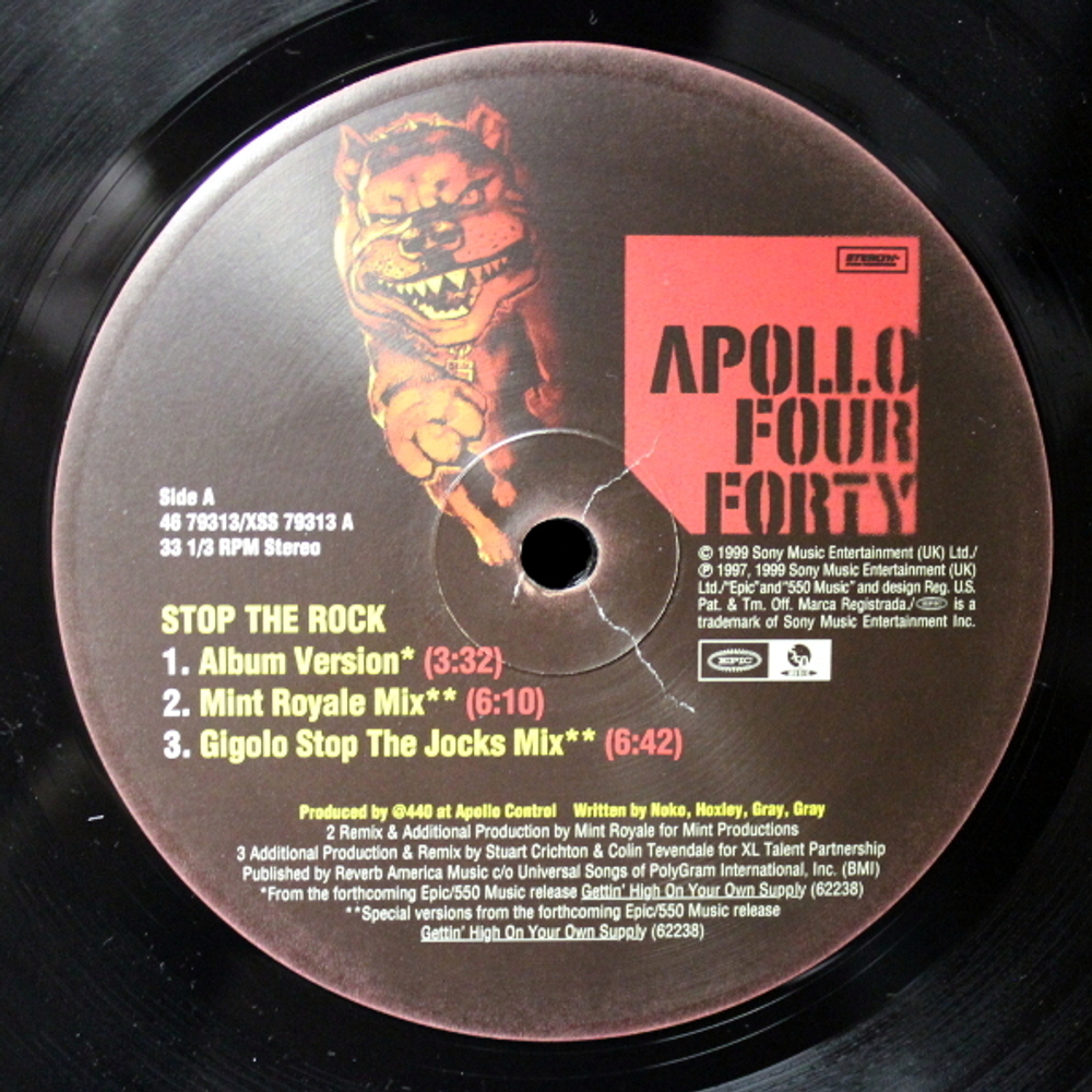 Комплект / Apollo 440 - Gettin' High On Your Own Supply + Stop The Rock (2LP+12" Vinyl Single)