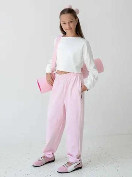 Брюки для девочки на осень розовые