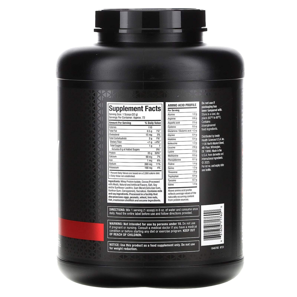 MuscleTech, IsoWhey, 100% изолят сывороточного протеина, со вкусом шоколада, 2,27 кг (5,01 фунта)