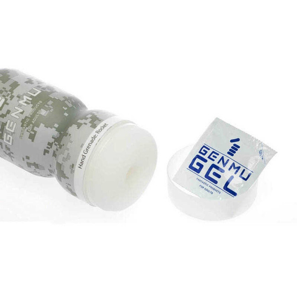 Мастурбатор из силиконового геля Genmu Rocket Weapon, серо-светло-зеленый (Цвет: Серо-светло-зеленый, Вкладка белая)