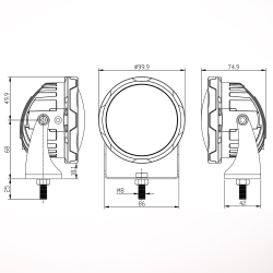 Фары Aurora X ближнего света ALO-R4T3-EM белый фон
