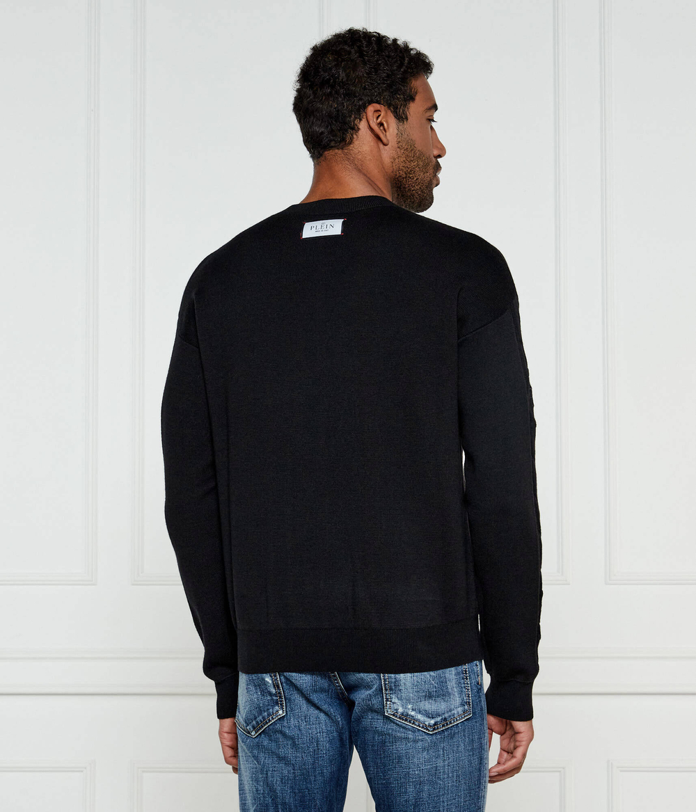 Шерстяной свитер Philipp Plein - черный(MKO1421 PTE003N)