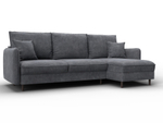 Диван угловой Лига-064 НПБ угол универсальный ВЕЛЮР BRUT 16 темно-серый