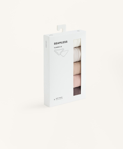 OYSHO Набор из трех пар бесшовных классических трусиков, коралловый