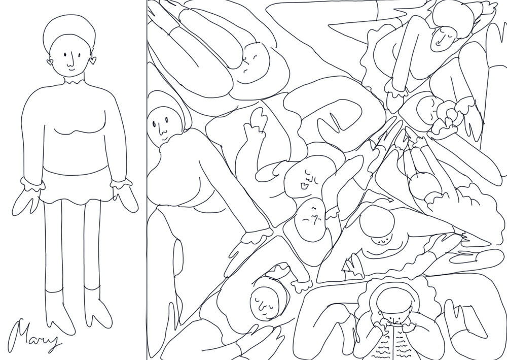 Иллюстрация — искажённые черты лица