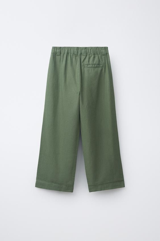ZARA ПРЯМЫЕ БРЮКИ ИЗ ХЛОПКА И ЛЬНА,